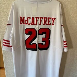 NFL White XXL Jersey with Black and Red Accents Christian McCaffrey 49ers